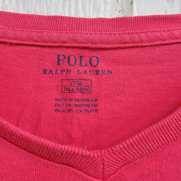 Polo Ralph Lauren Mens Large Tall LT Red Short Sleeve 100% cotton - Picture 3 of 4